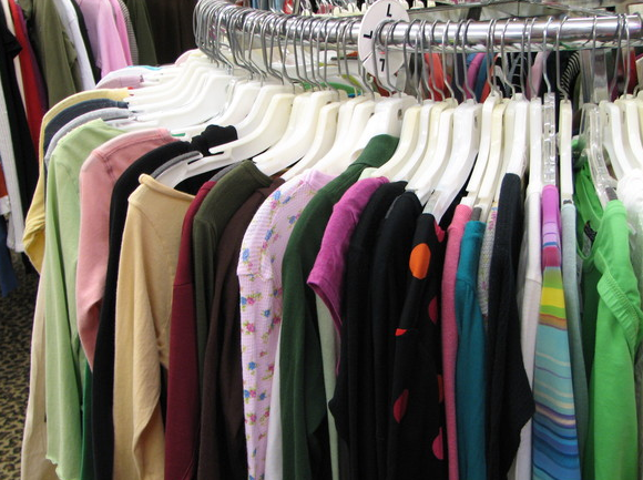Charity shop clothes rack