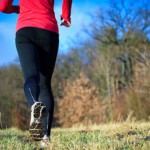 woman running in countryside