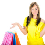woman with lots of shopping bags